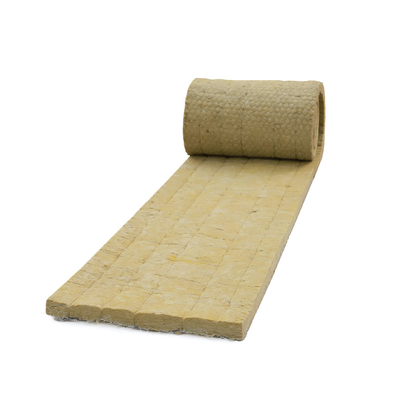 Mesh Wired Rock Wool Blanket Customized Size For Building Insulation Roof Insulation