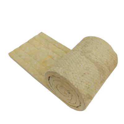 Mesh Wired Rock Wool Blanket Customized Size For Building Insulation Roof Insulation