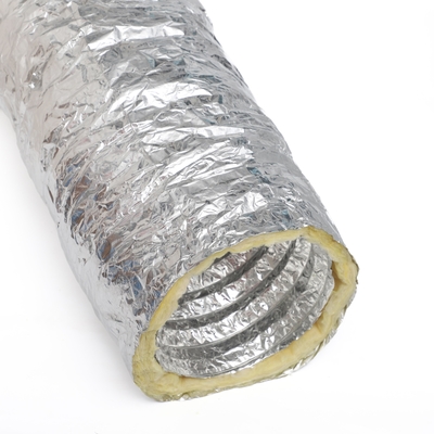10 M Length Insulated Flexible Duct With Thermal Insulation 4" 24" Diameter