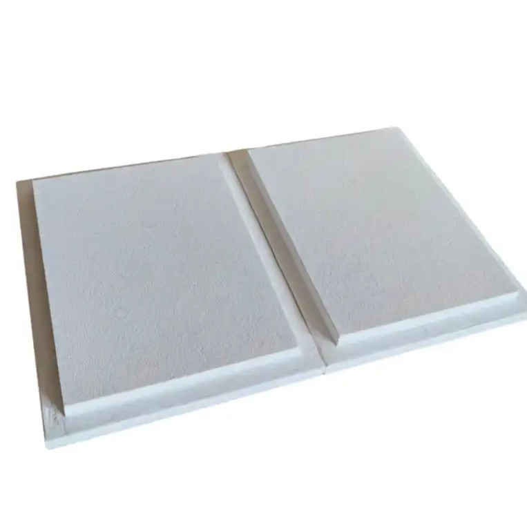 White Or Black Fiberglass Ceiling Tiles Tegular Type 90 - 130kg/m3